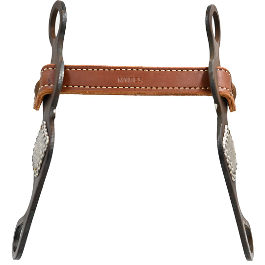 Dale Myers 8.5" Leather Mouth Piece Square Concho Bit