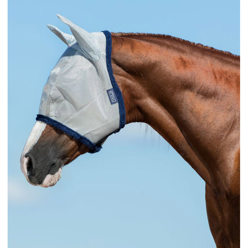 Horseware Amigo Fly Mask with Ears- Navy/Silver