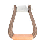Nettles 3" Chisholm Deep Roper Wooden Stirrups with Leveler