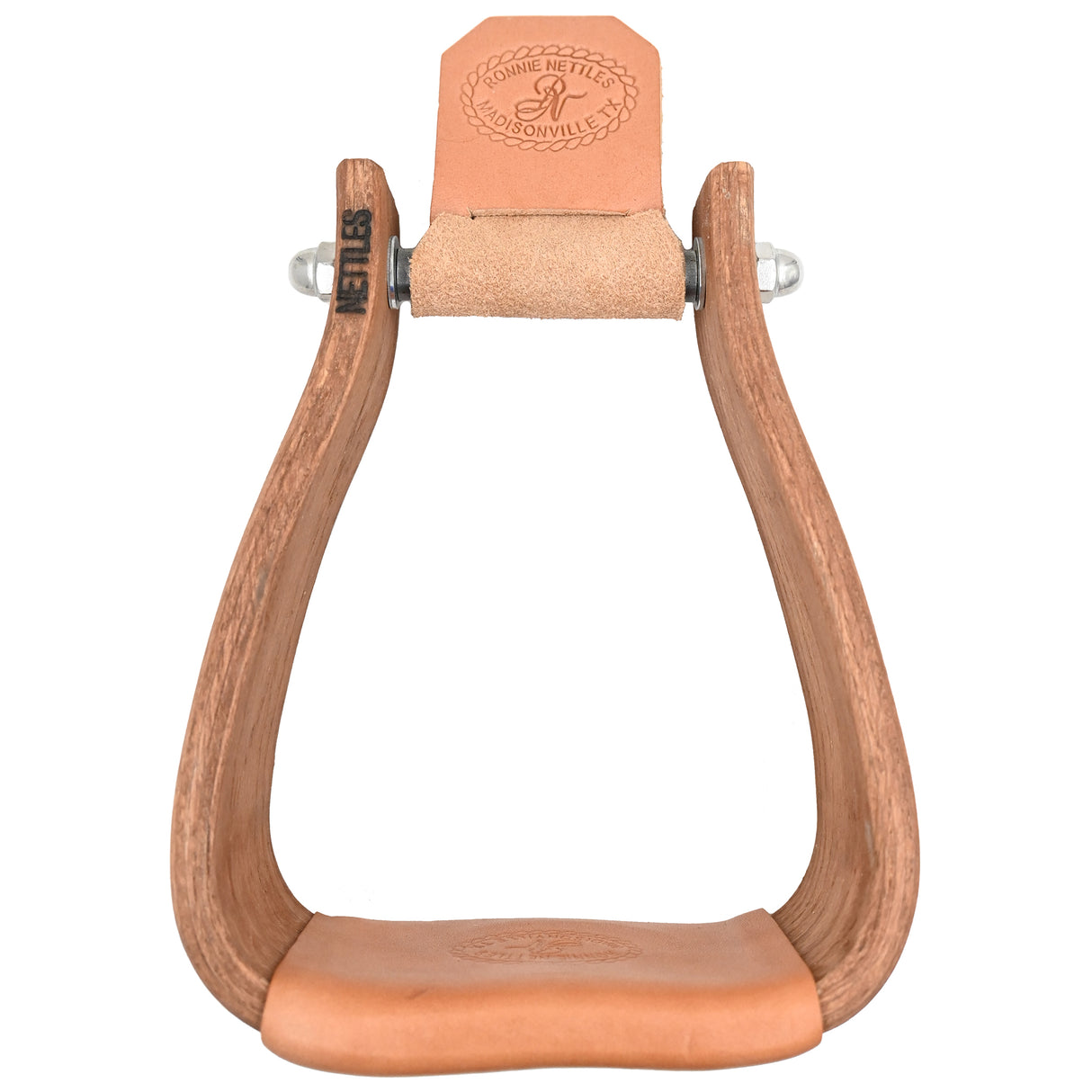 Nettles 3" Chisholm Deep Roper Wooden Stirrups Gunstock Stain