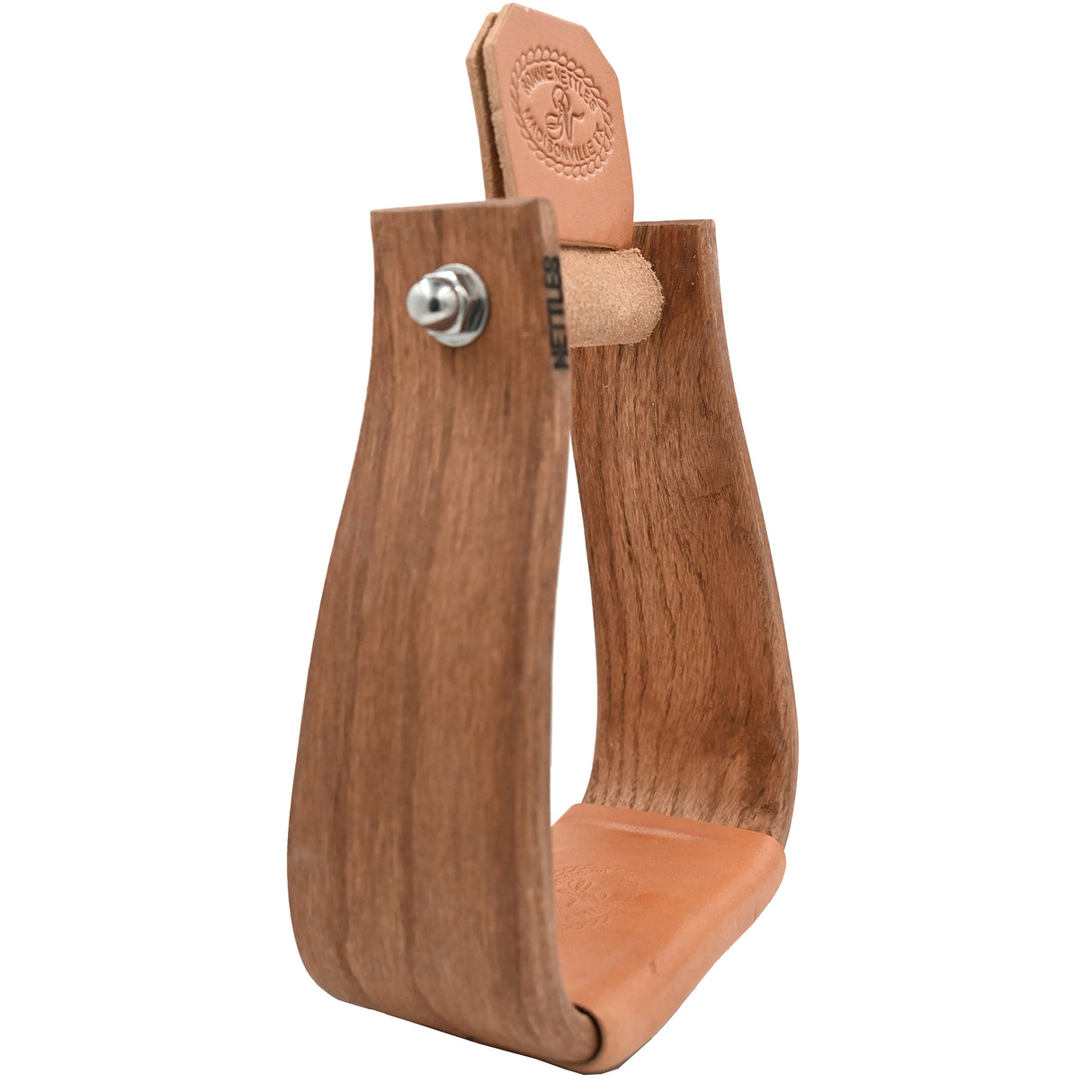 Nettles 3" Chisholm Deep Roper Wooden Stirrups Gunstock Stain