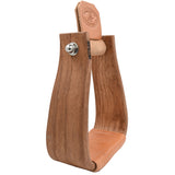 Nettles 3" Chisholm Deep Roper Wooden Stirrups Gunstock Stain