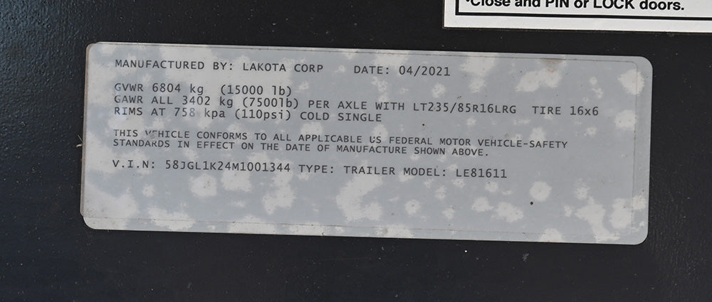 2021 Lakota Charger Stock Combo Trailer 11' LQ, 16' Stock Compartment
