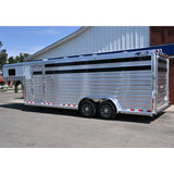 2027 4 Star 5 Horse Stock Combo 7'6" Wide x 23' Long Horse Trailer