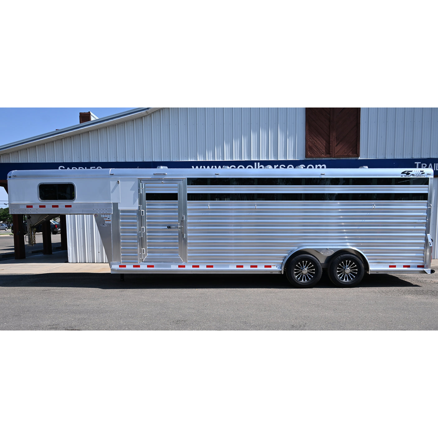 2027 4 Star 5 Horse Stock Combo 7'6" Wide x 23' Long Horse Trailer