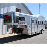 2024 Bloomer 4 Horse Gooseneck Trailer with Trainer's Tack & Integrated Hay Pod