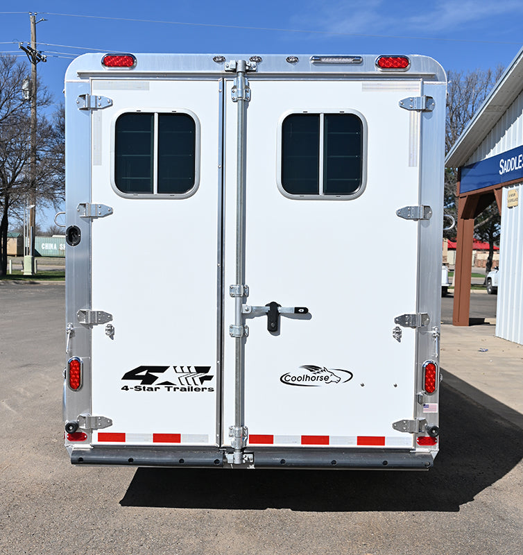 SOLD! 2026 4 Star 4 Horse Slant Gooseneck Convenience Package Trailer, Swing out Saddle Rack in Dressing Room