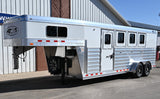 SOLD! 2026 4 Star 4 Horse Slant Gooseneck Convenience Package Trailer, Swing out Saddle Rack in Dressing Room