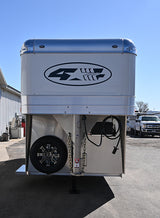 SOLD! 2026 4 Star 4 Horse Slant Gooseneck Convenience Package Trailer, Swing out Saddle Rack in Dressing Room
