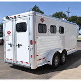 2017 Hart 3 Horse Trailer  GN, Dressing Room with AC, Batteries, and Awning