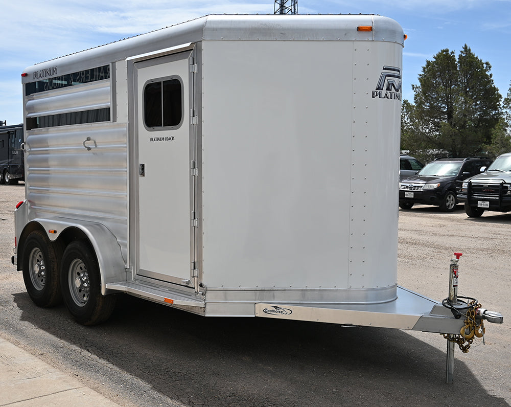 SOLD!  2025 Platinum Coach 2 Horse Bumper Pull Stock Combo Trailer