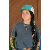 Red Dirt Hat Co. Branded Teal and White Mesh Cap