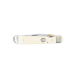 Moore Maker 4 1/8" White Bone Trapper Knife w/ Easy Open
