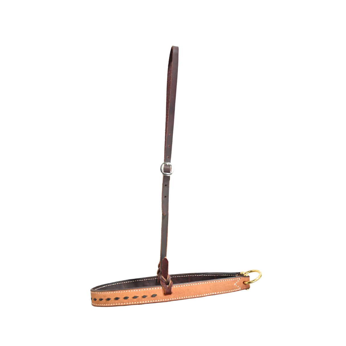 Scott Thomas Saddlery Natural Roughout Tiedown Noseband with Buckstitch