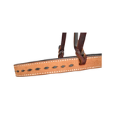 Scott Thomas Saddlery Natural Roughout Tiedown Noseband with Buckstitch
