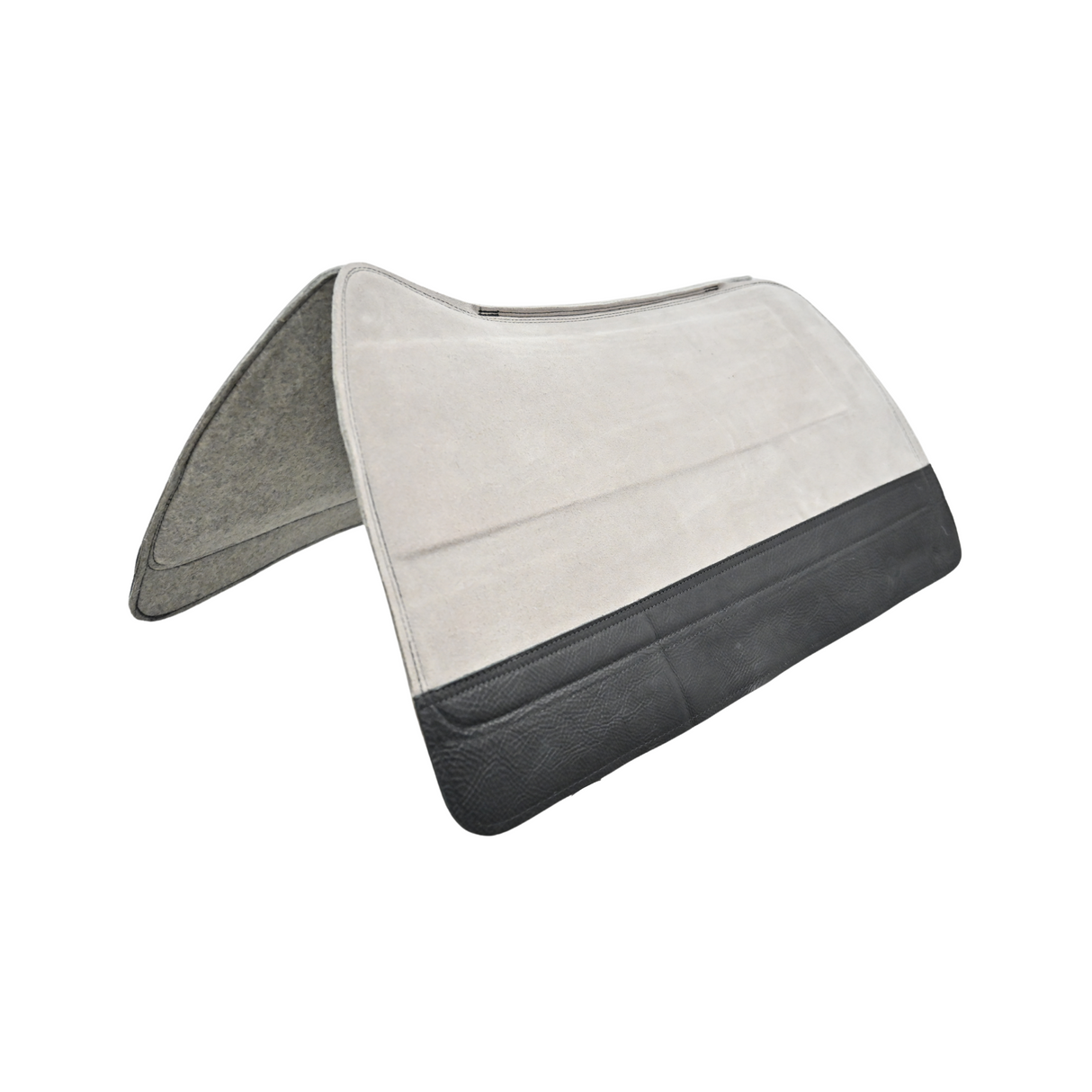 SaddleRight 5/8"Western Deluxe Dark Grey Saddle Pad with Black Wear Leathers- 30"x32"