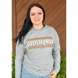 Coolhorse Gray Stripe Logo Long Sleeve T-Shirt