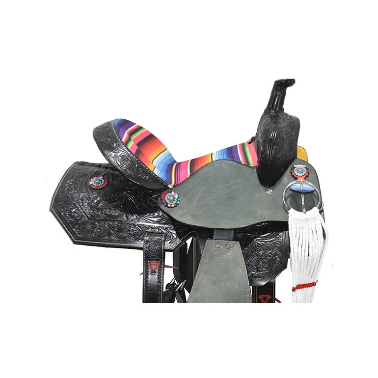 New! 15" Silver Royal by Tough One Serape Barrel Racing Saddle