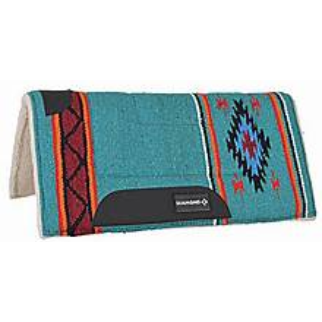 Diamond R Square Fleece Bottom 26"X26" Pony Pad- Turquoise Navajo