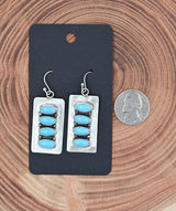 The Reya Earring 4 Stone Bar with Kingman Turquoise
