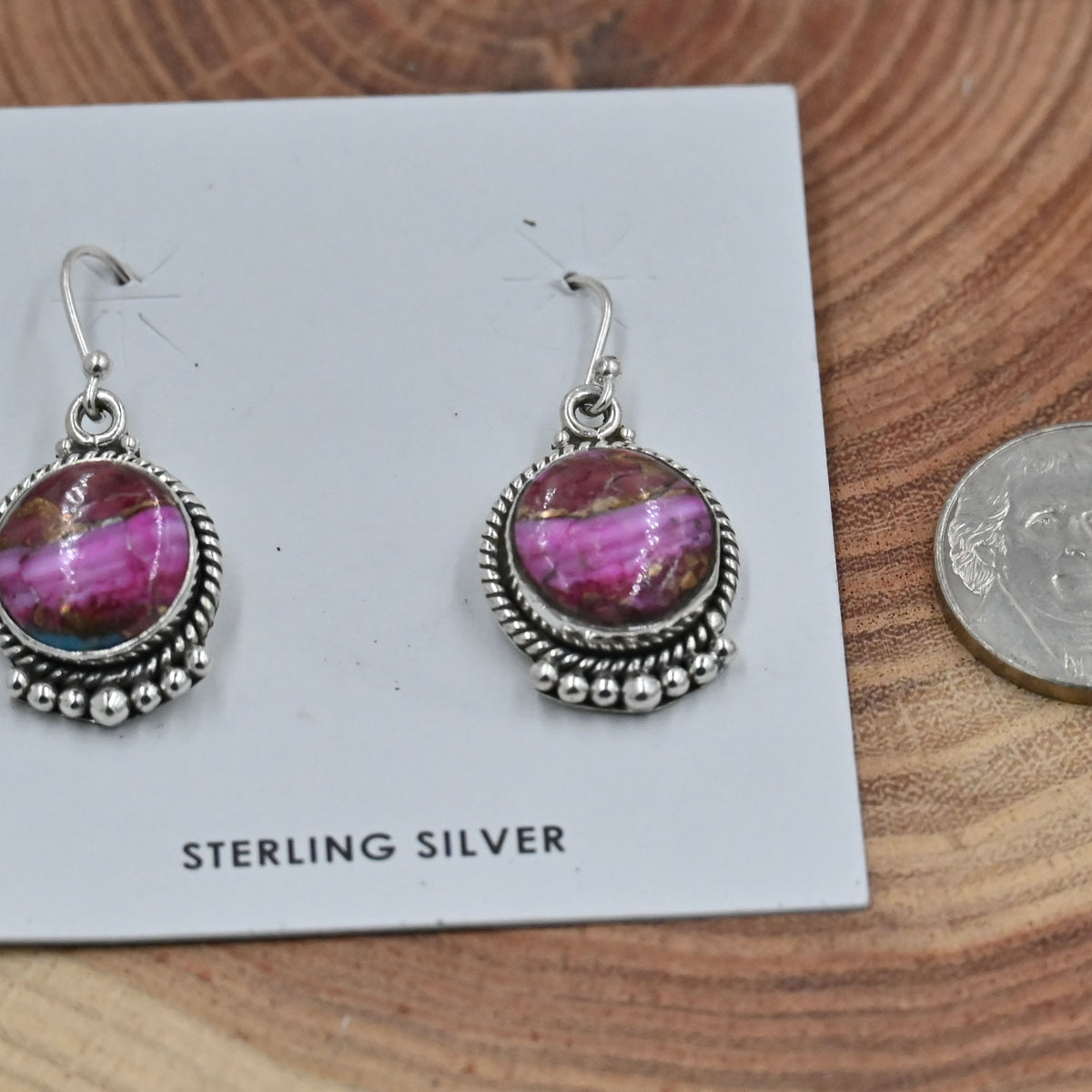 The Blake Earring with Pink Dangle Stone
