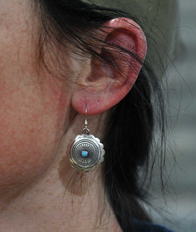 The Aria Concho Dangle Earring with Turquoise Stone