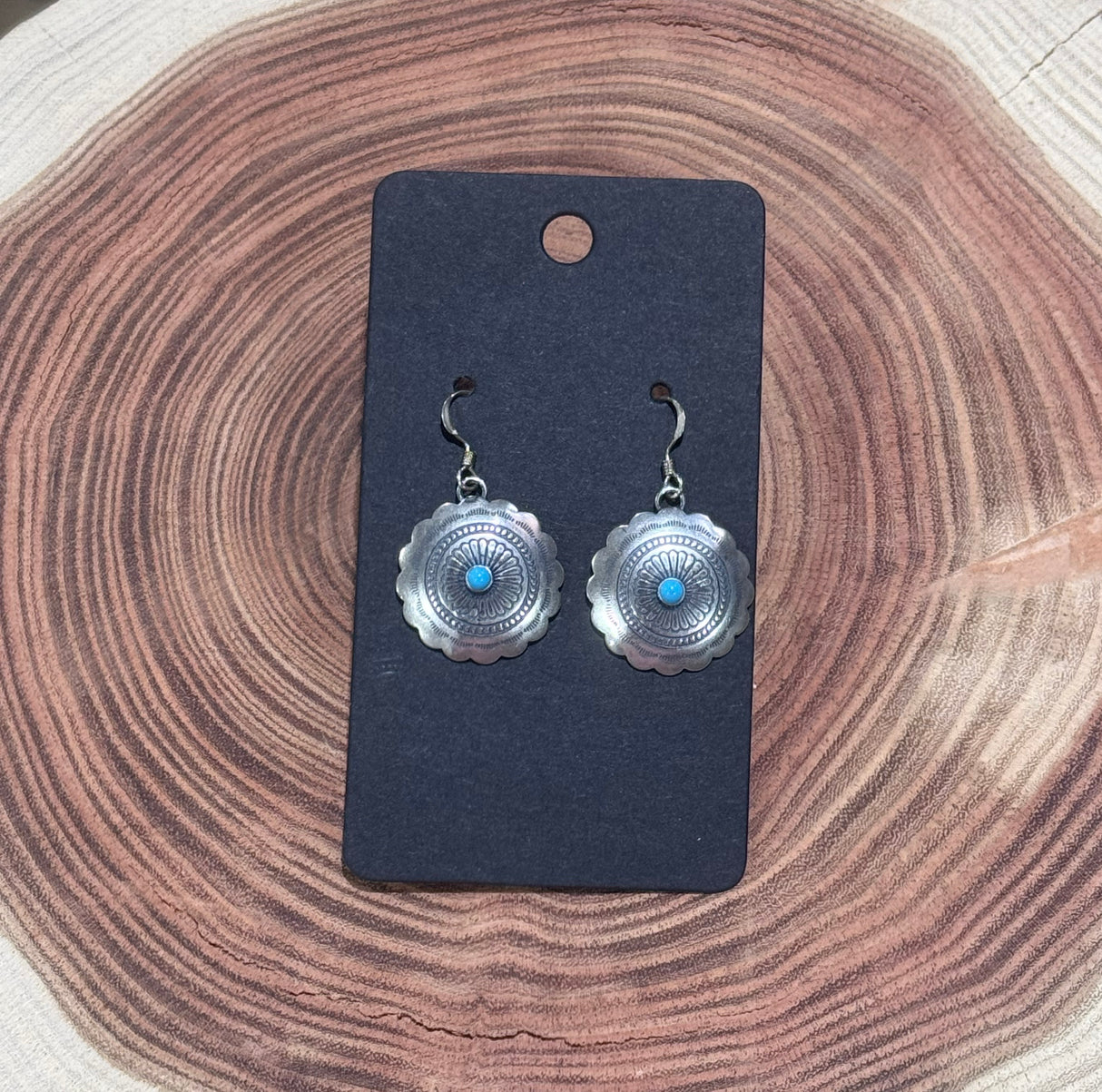 The Aria Concho Dangle Earring with Turquoise Stone