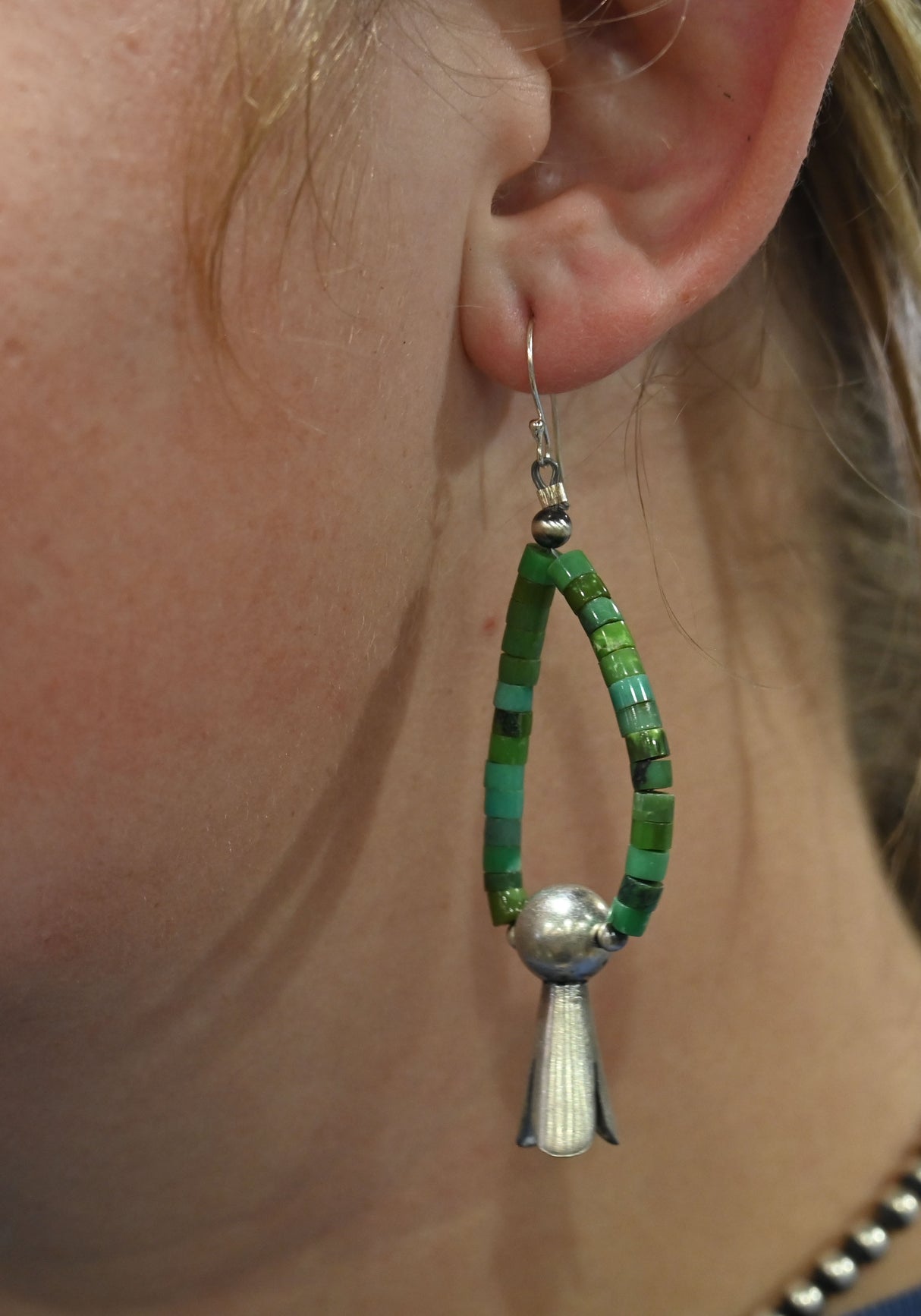 The Jolie Turquoise Hoop Earrings with Blossom