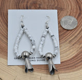 The Skylar White Howlite Hoop Earrings