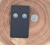 The Maisie Earring Round Concho Stud with Turquoise