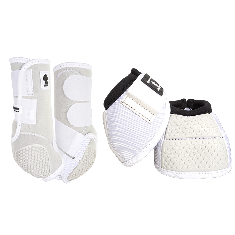 Classic Equine Flexion by Legacy Front & Bell Boot Combo Pack- White