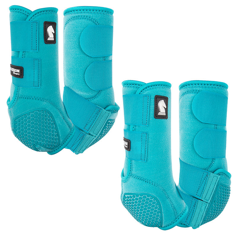 Classic Equine Flexion by Legacy Front and Hind Boots Combo Pack- Aqua