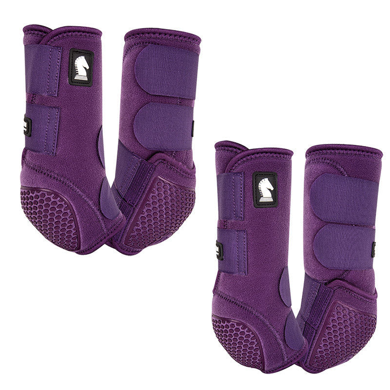 Classic Equine Flexion by Legacy Front and Hind Boots Combo Pack- Eggplant
