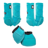 Classic Equine Flexion by Legacy Complete Package, Front, Hind, & Bell Boot Combo Pack- Aqua