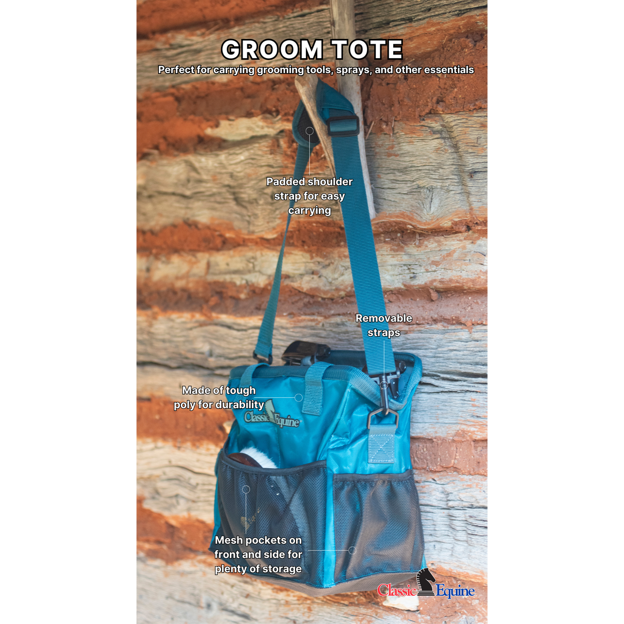 Classic Equine Deluxe Groom Tote- Light Teal