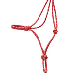 Double Diamond #100 Series Rope Halter- Red with Black & White Tracer