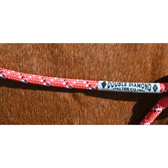 Double Diamond #100 Series Rope Halter- Red with Black & White Tracer