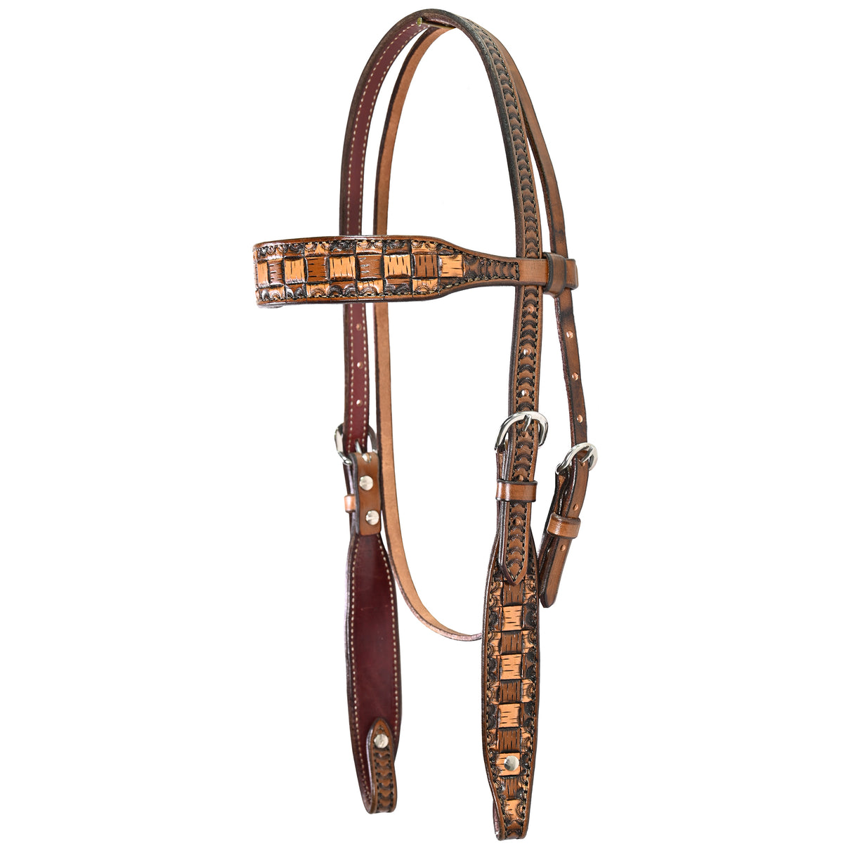 Scott Thomas Saddlery Vintage Checkerboard Browband Headstall