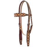 Scott Thomas Saddlery Vintage Checkerboard Browband Headstall