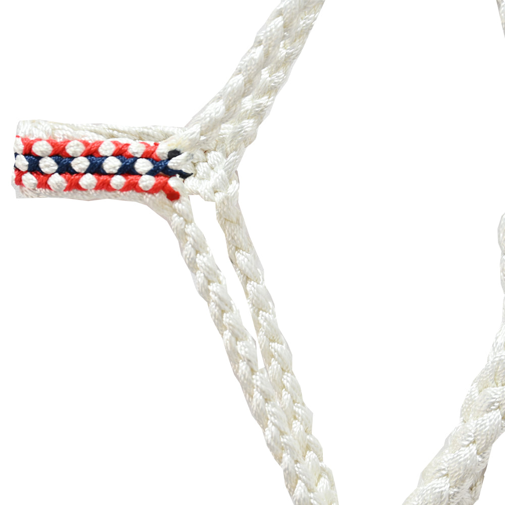 Professional's Choice White Braided Halter with Lead Rope- Red and Navy Stitching