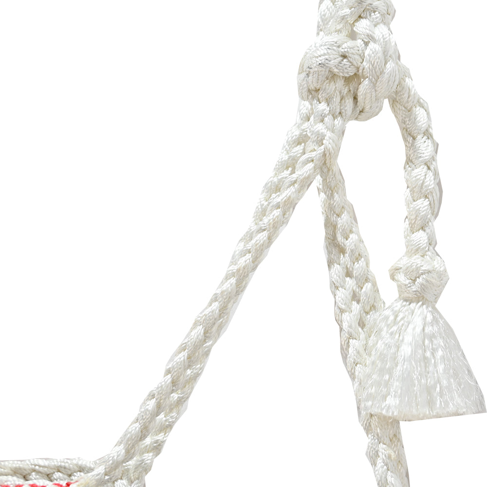 Professional's Choice White Braided Halter with Lead Rope- Red and Navy Stitching