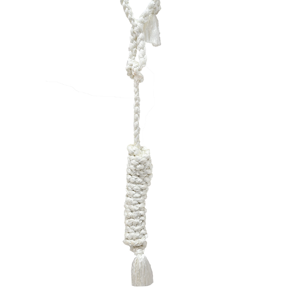 Professional's Choice White Braided Halter with Lead Rope- Red and Navy Stitching