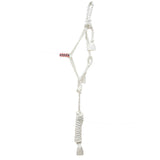 Professional's Choice White Braided Halter with Lead Rope- Red and Navy Stitching
