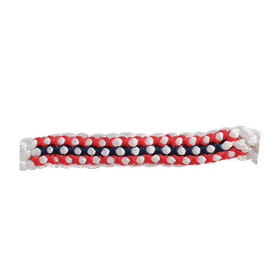 Professional's Choice White Braided Halter with Lead Rope- Red and Navy Stitching