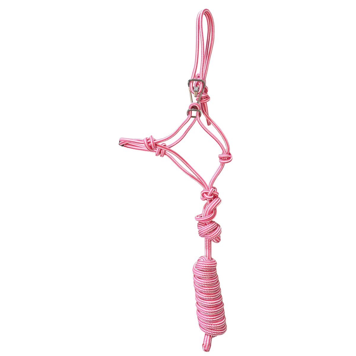 Professional's Choice Easy On Pony Rope Halter with Lead Rope- Pink