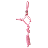 Professional's Choice Easy On Pony Rope Halter with Lead Rope- Pink