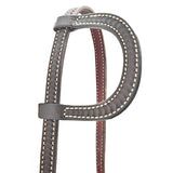 Scott Thomas Saddlery Chocolate Spider Stamped Slip Ear Headstall