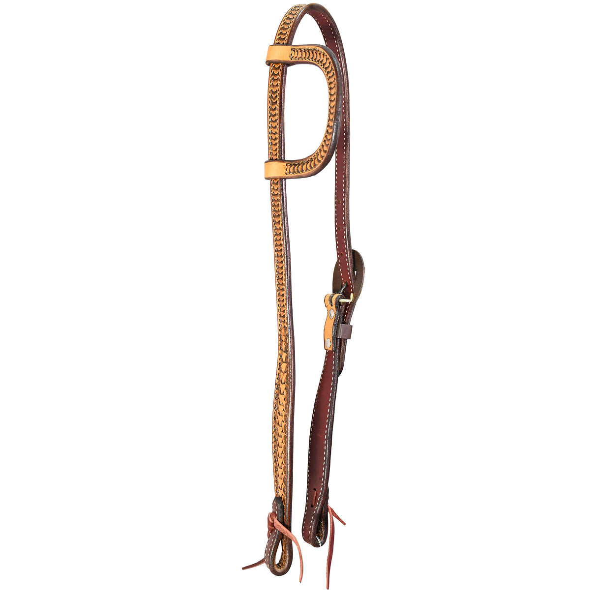 Scott Thomas Saddlery Natural Slip Ear Headstall with Card Suit Buckle