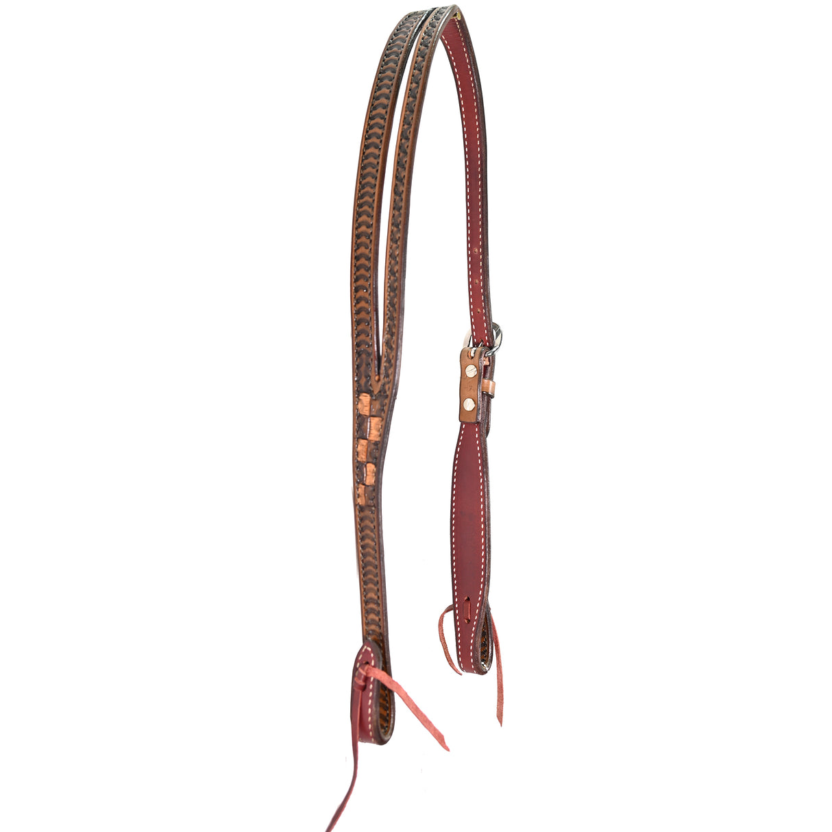Scott Thomas Saddlery Vintage Checkerboard Split Ear Headstall