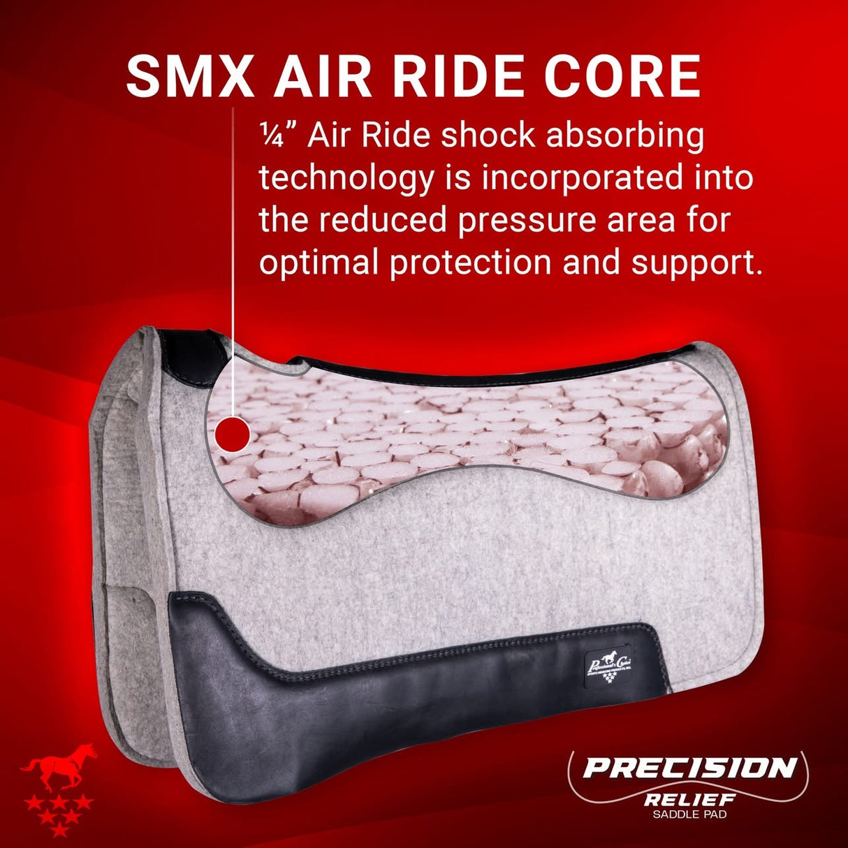 Professional's Choice Felt Precision Relief Barrel Saddle Pad- 29"x30"